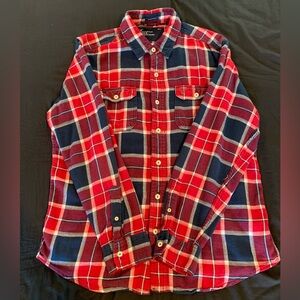Red and blue American Eagle Outfitters long sleeve flannel